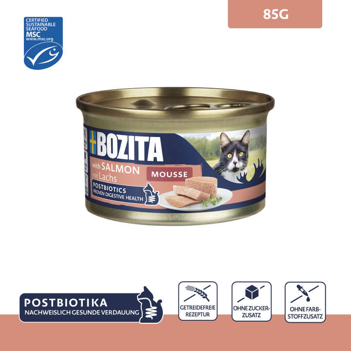 BOZITA Katzen-Nassfutter Mousse mit MSC-Lachs